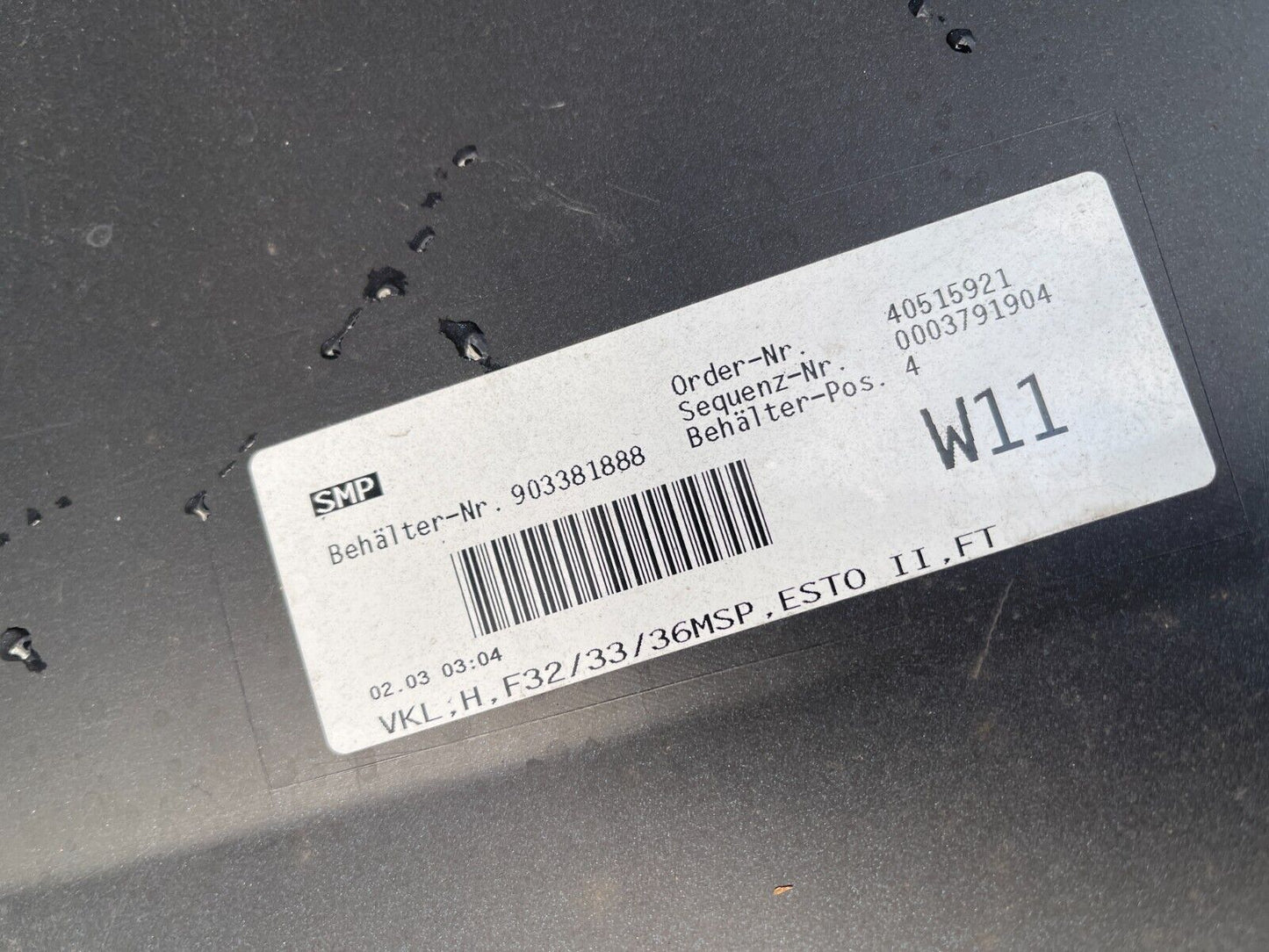 2019 BMW 4 SERIES F32 F33 F36 M SPORT REAR BUMPER PDC 9212273