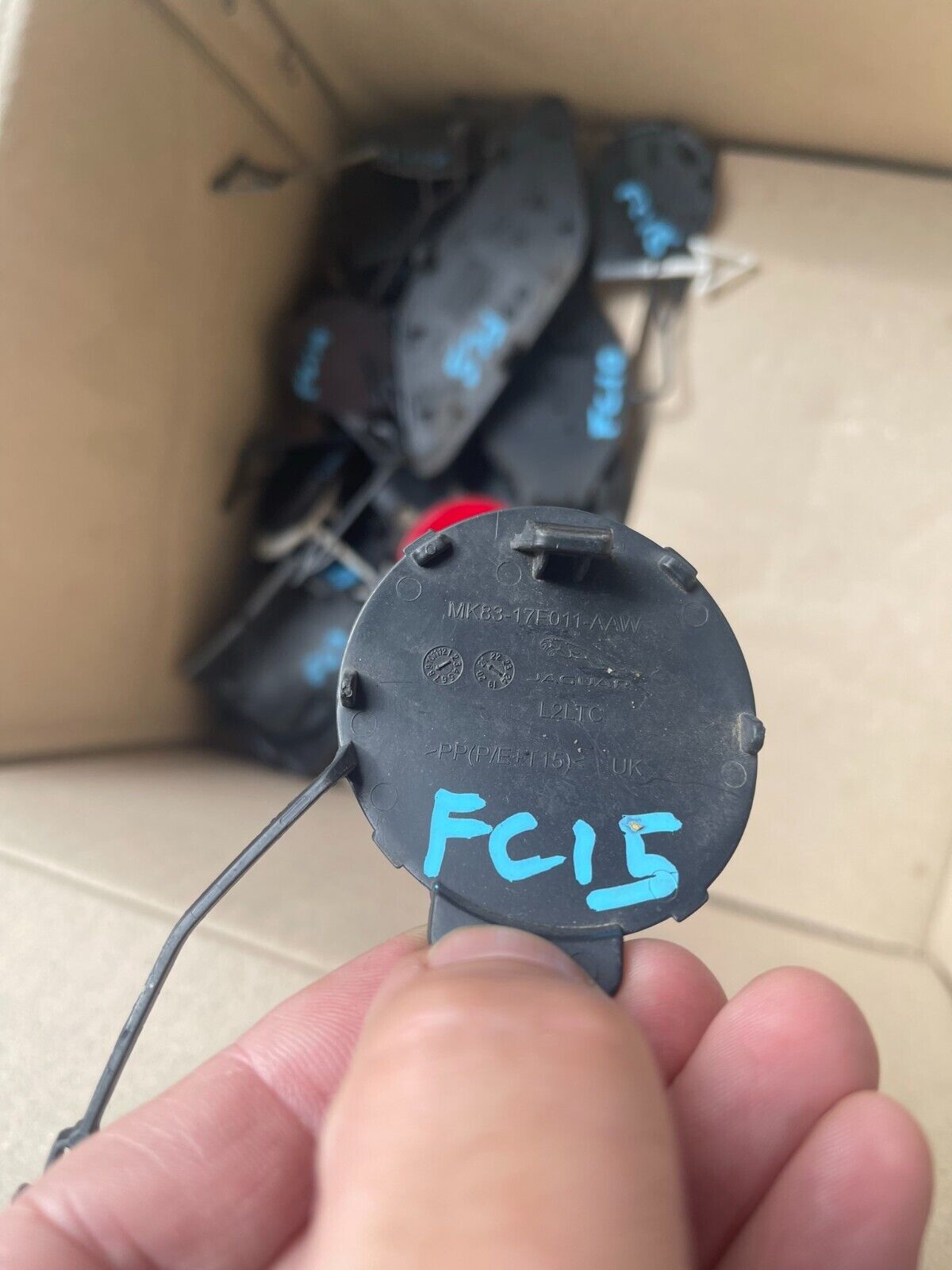 Jaguar F Pace X761 Front Bumper Tow Cover MK83-17F011-AAW Genuine BLUE