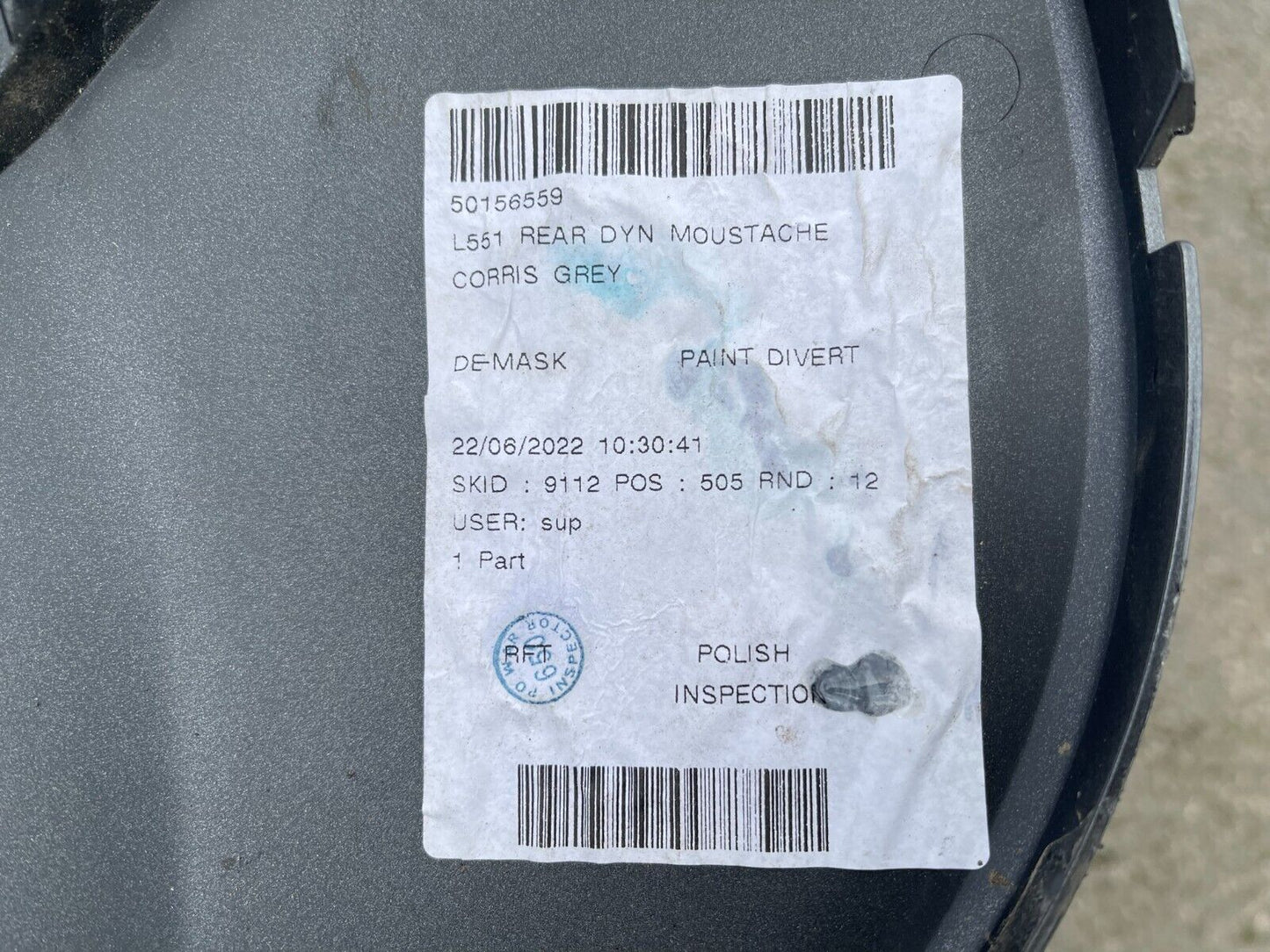 Range Rover Evoque Rear Bumper Lower Section K8D2-17F784-CB Genuine Corris Grey