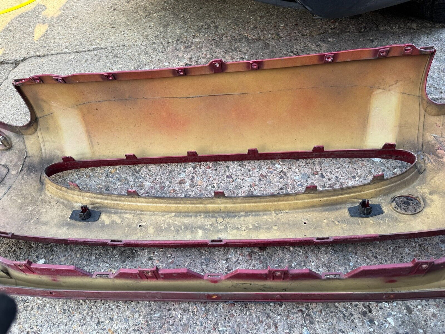 Genuine Jaguar XKR front bumper PDC holes - P/N BW83-17C831-ACW DAMAGED