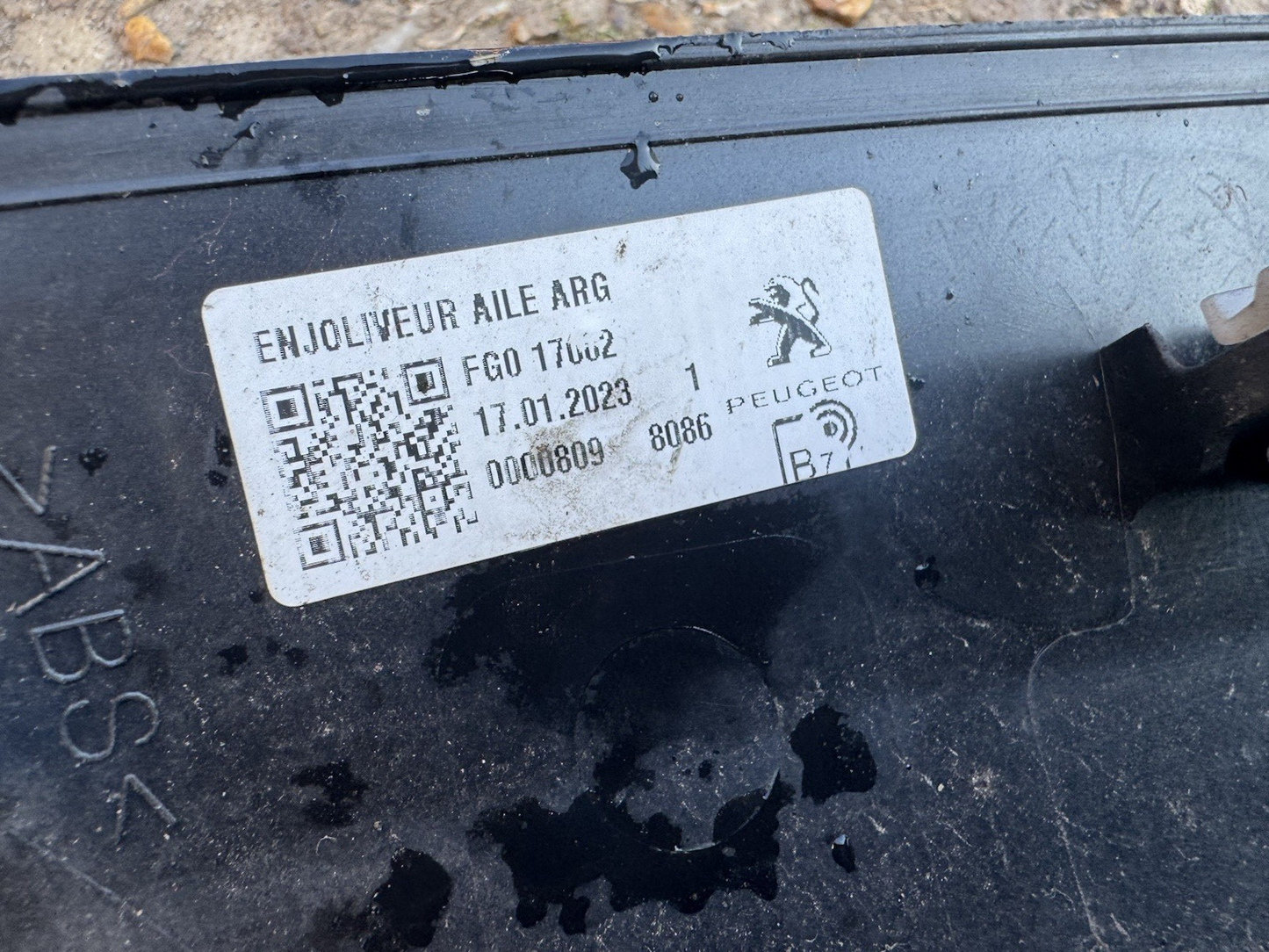 Peugeot 208 2023 Left Moulding Trim Wheel Arch Rear 9823300580
