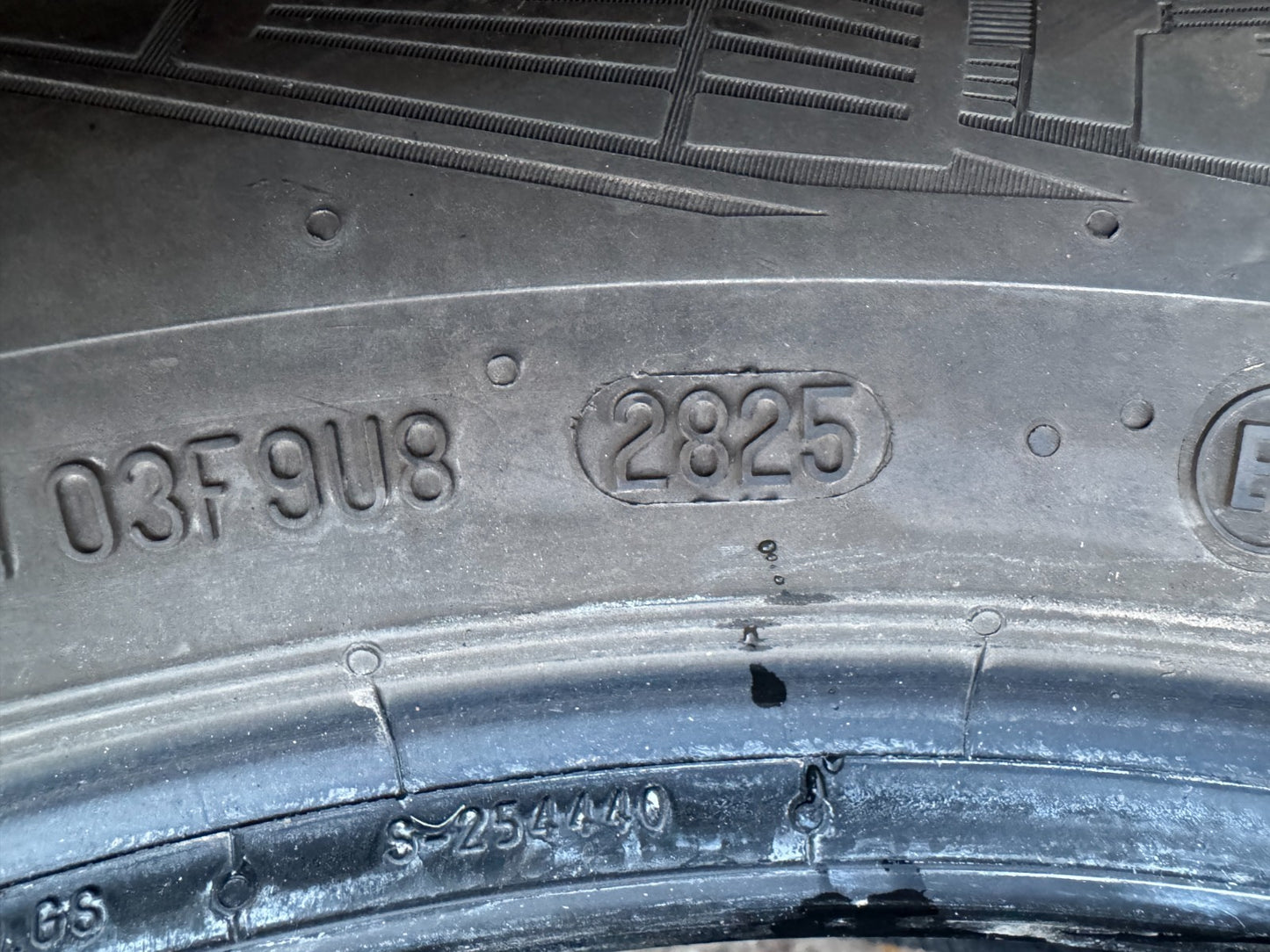 235/55/18 100V Continental Allseason Contact 2025 No Repair 6.5 to 7mm 235 55 18