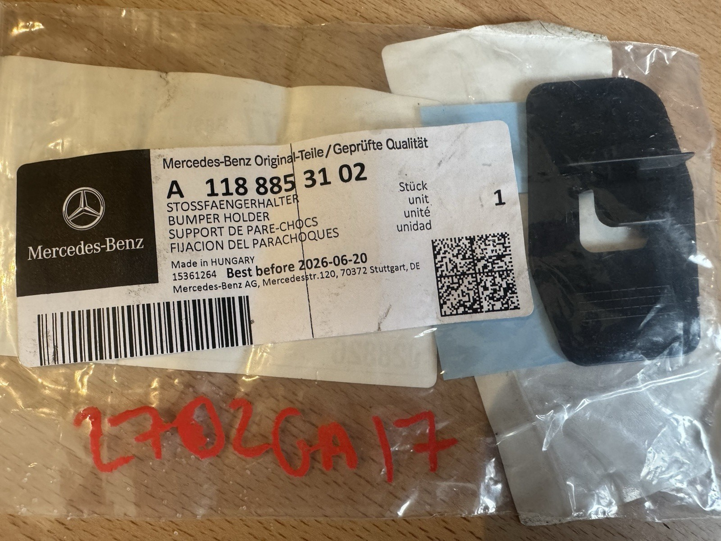 MERCEDES-BENZ CLA C118 REAR BUMPER BRACKET A1188853102 ORIGINAL