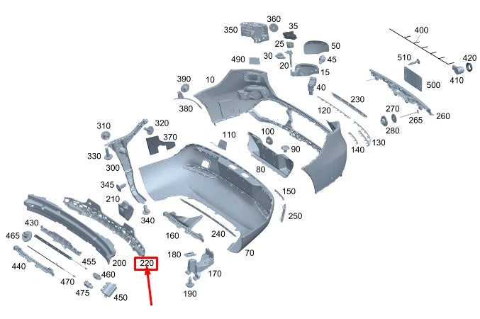 MERCEDES-BENZ EQC 後下保桿固定架 A2938855101