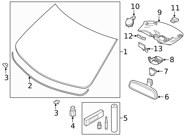 Moulure de garniture de pare-brise - Volvo S60/V60 (31477333) NOUVEAU ORIGINE 