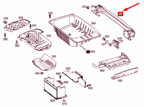 Barre de sécurité pour traverse arrière Mercedes-Benz C W205 A2056100014 NEUF ORIGINE