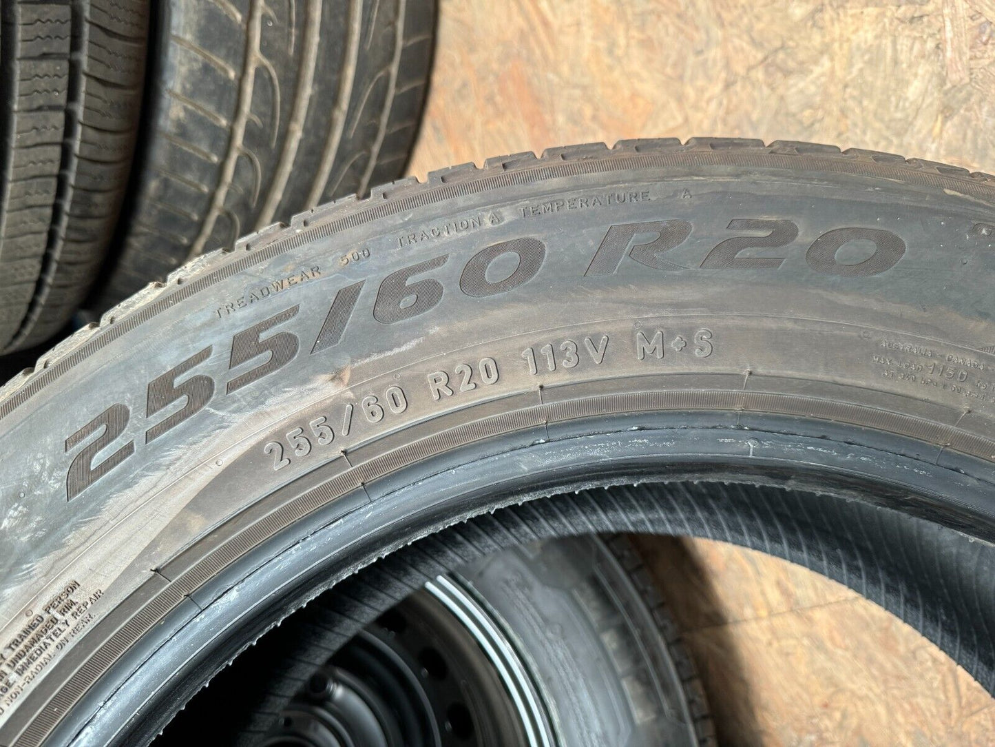 1 to 4, 255 60 20, PIRELLI SCORPION ZERO ALL SEASON, LR, 7 MM TREAD, LATE 2023