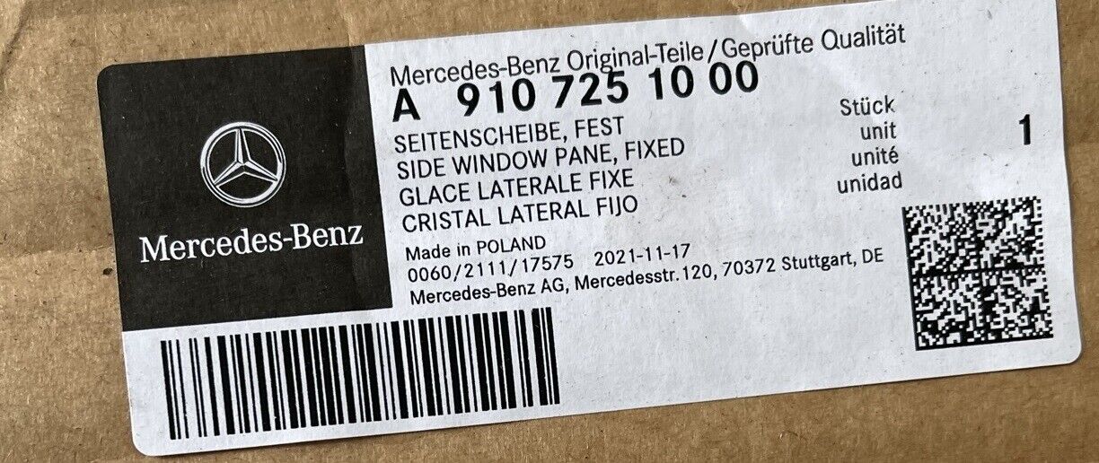 Genuine Mercedes-Benz Sprinter 2019, Small Window Left A9107251000