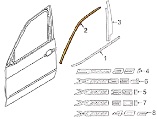 BMW X5 F15 Front Door Window Top Frame Molding Left 51317289631 NEW GENUINE