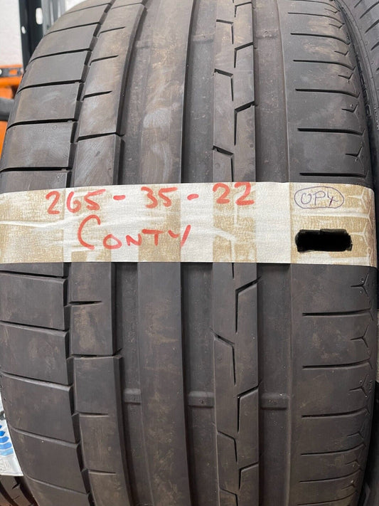 1x Continental Sport Contact 6 E-Marked Performance Tyre 265/35/22 102Y XL (OP4)