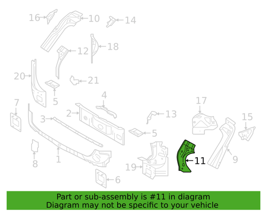 Gouttière de panneau de quart Volvo XC40 (droite, arrière, inférieure) 31675596 (2018-2024)