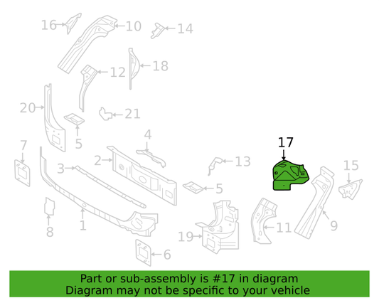 VOLVO XC40 O/S SUPPORT DE PANNEAU ARRIÈRE DROIT NOUVEAU ORIGINE 31675588