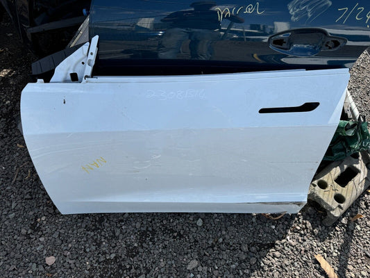 2019-2024 TESLA MODEL 3 BARE FRONT DOOR PASSENGER NEAR LEFT SIDE WHITE