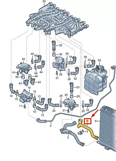 AUDI E-TRON GT Coolant Hose With Quick Release Coupling 9J1121623B GENUINE