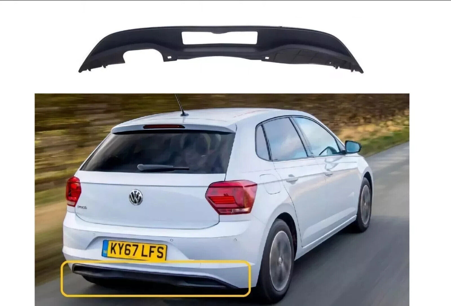 VOLKSWAGEN POLO REAR BUMPER LOWER DIFFUSER 2017 - 2021 GENUINE 2GS807568B