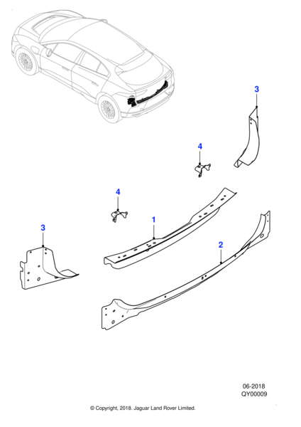 New Jaguar I Pace Genuine OEM T4K7288 Reinforcement panel part for I-pace 2018