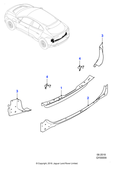 New Jaguar I Pace Genuine OEM T4K7288 Reinforcement panel part for I-pace 2018