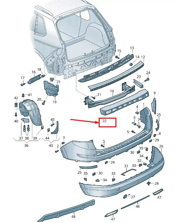 New SKODA KODIAQ NS Rear Bumper Foam Reinforcement 565807251B