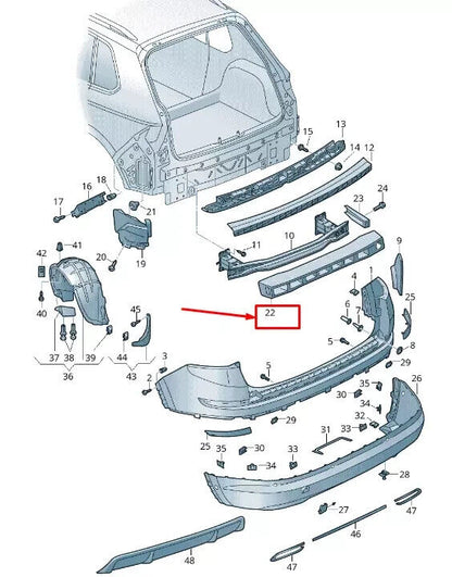 New SKODA KODIAQ NS Rear Bumper Foam Reinforcement 565807251B