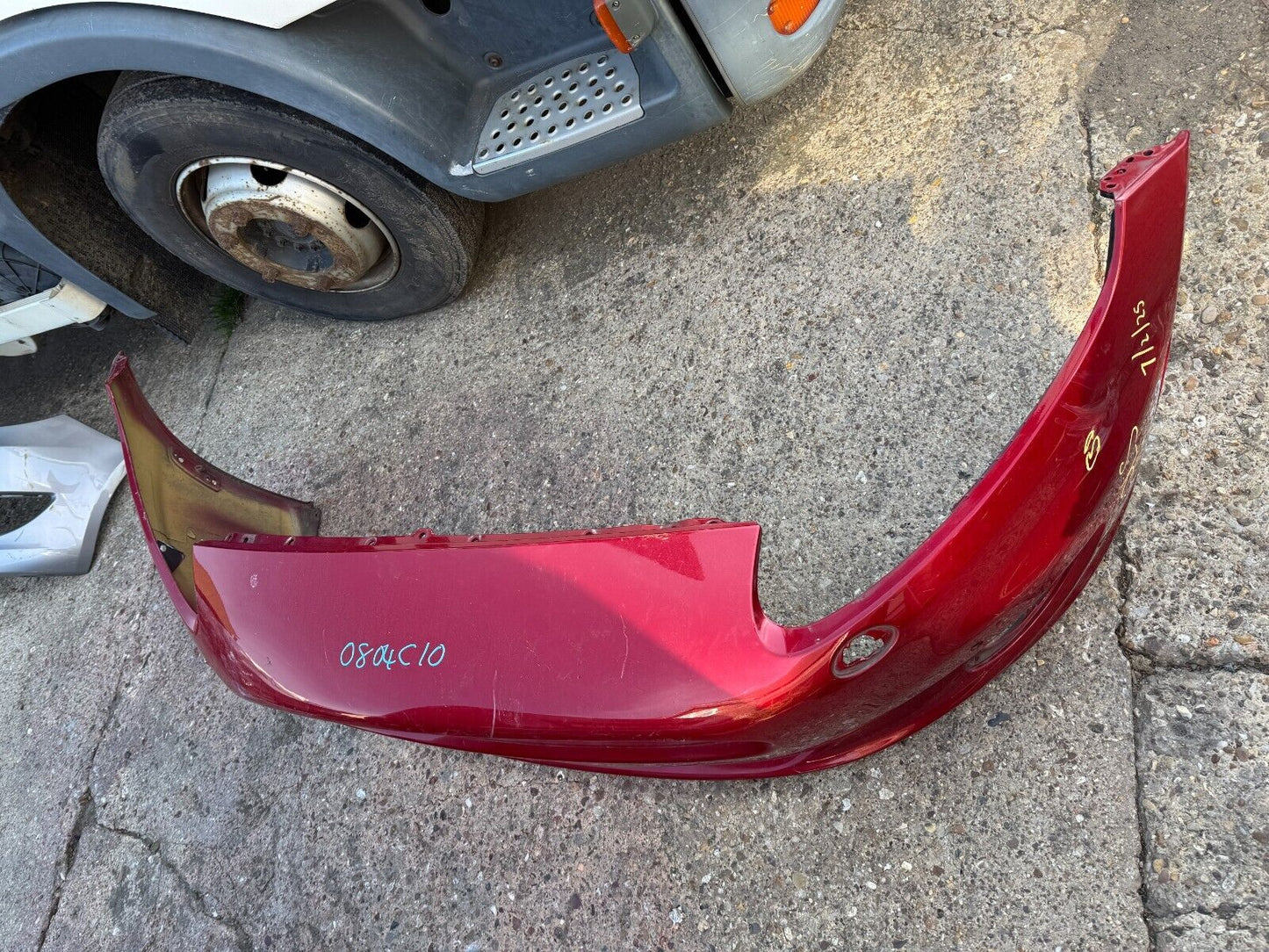 Genuine Jaguar XKR front bumper PDC holes - P/N BW83-17C831-ACW DAMAGED