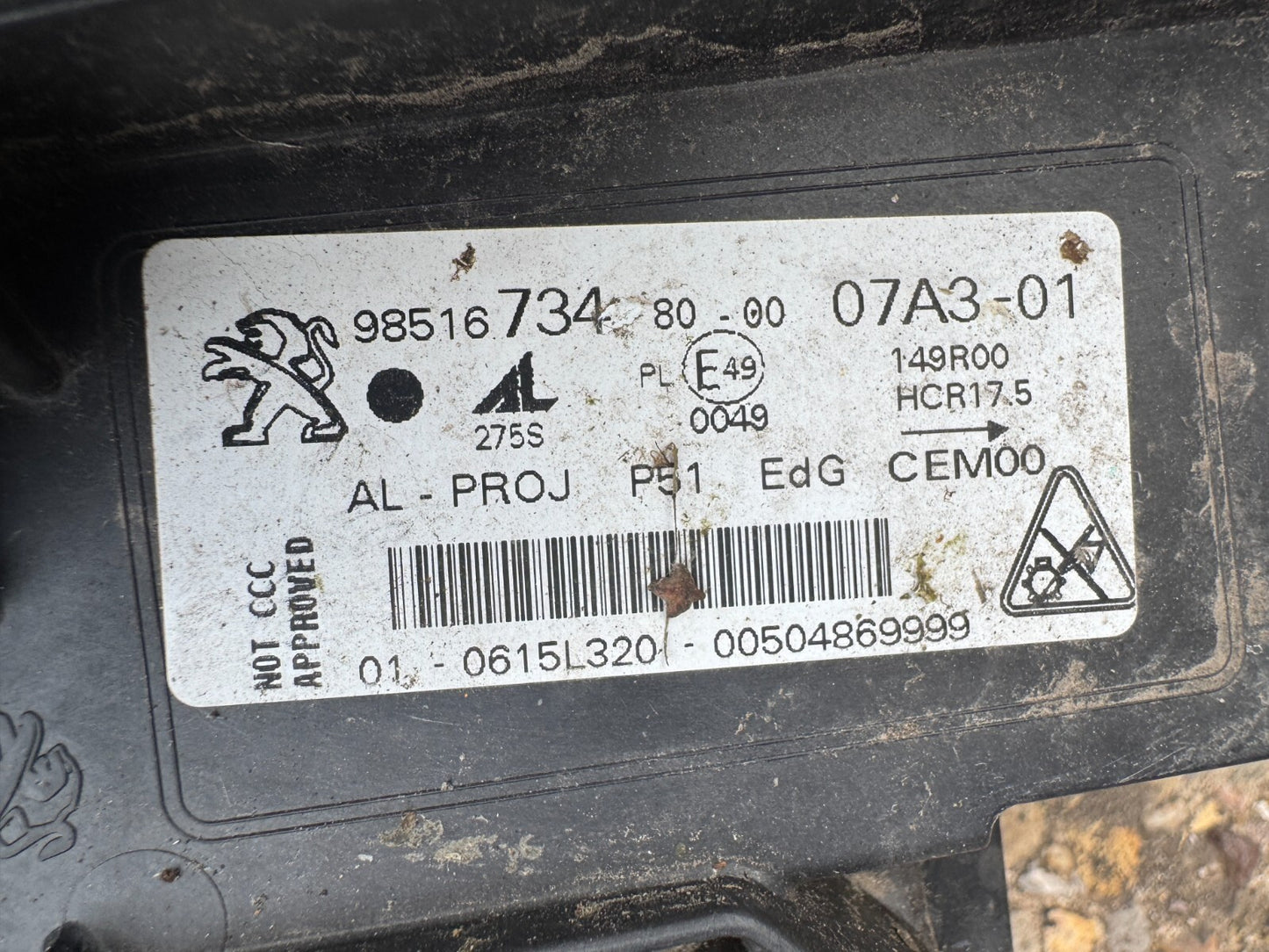 PEUGEOT 308 408 III RIGHT LED HEADLIGHT MK3 2021 2023 9851673480