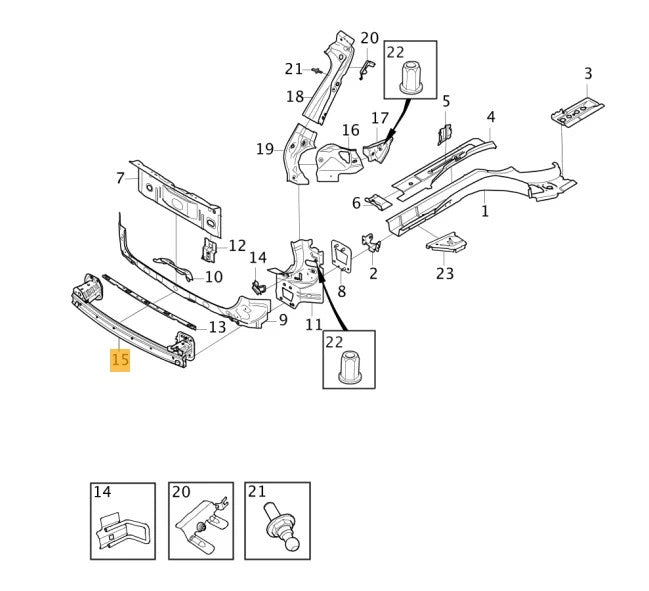 VOLVO XC40 2019-24 REAR REINFORCER BAR 32385134 NEW GENUINE RRP £550.80