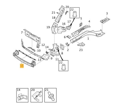 VOLVO XC40 2019-24 REAR REINFORCER BAR 32385134 NEW GENUINE RRP £550.80