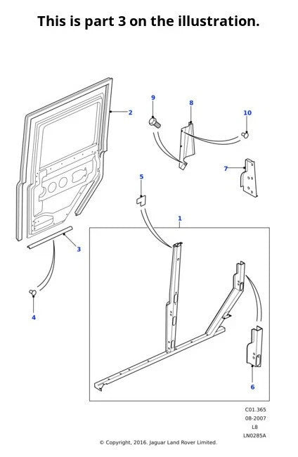 NEW Land Rover Genuine Seal Rear Door Sill Fits Defender 2007-Onwards LR029307