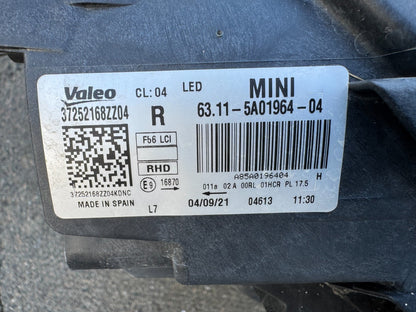 MINI HATCH F55 F56 LED HEADLIGHT RIGHT SIDE DAMAGED 5A01964 2021
