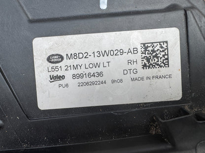 19-ON RANGE ROVER EVOQUE L551 FRONT RIGHT LOW LT HEADLIGHT M8D213W029AB DAMAGED