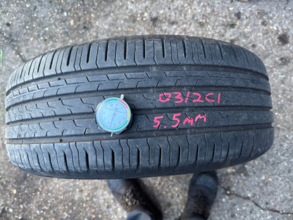 1 X 215 50 R18 96V XL CONTINENTAL ECOCONTACT 6 5.5MM  215/50/18 PARTWORN 2155018