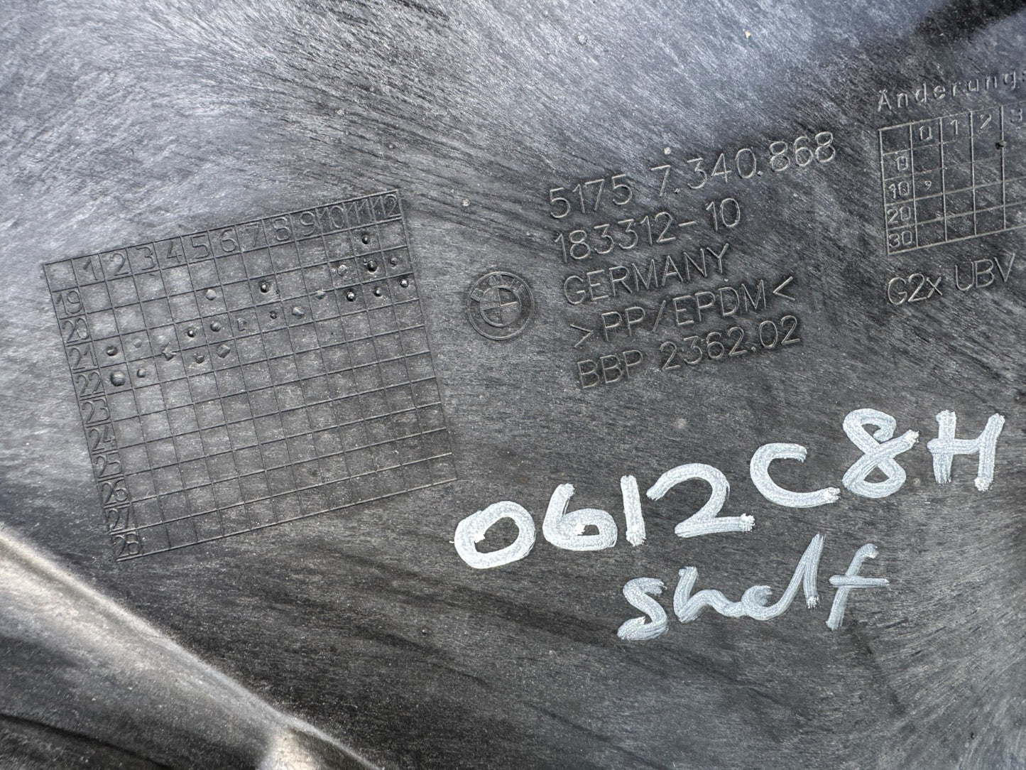 BMW 3 SERIES REAR UNDERBODY PANEL RIGHT SIDE 7340868 G20 G21