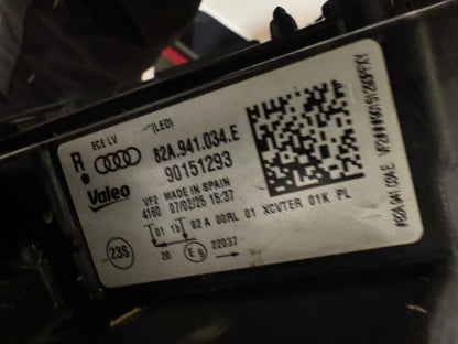 2025 AUDI A1 2018-2025 RIGHT SIDE LED HEADLIGHT 82A941034E (P23)