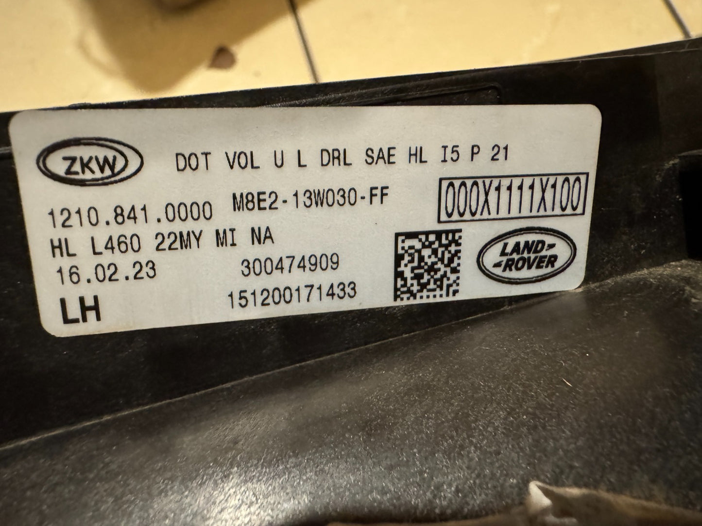 2023-2025 RANGE ROVER L460 LEFT DRIVER LH FULL LED HEADLIGHT M8E2-13W030-FF LHD