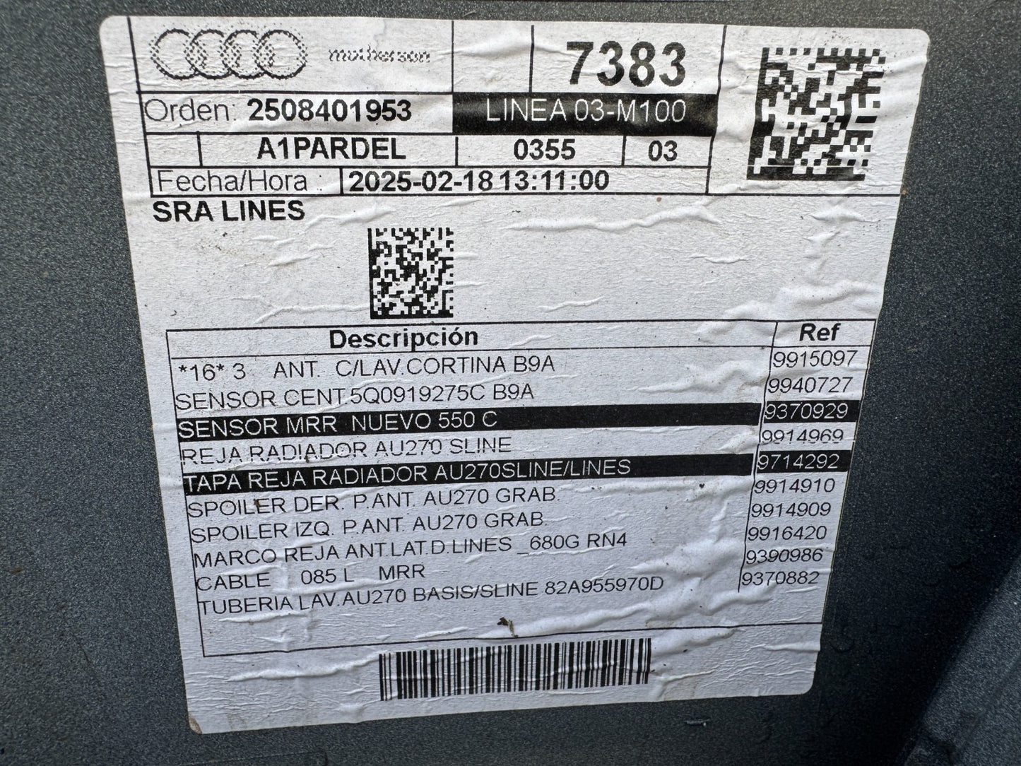 2025 GENUINE AUDI A1 SE FRONT BUMPER 2019 ONWARDS 82A807437A DAMAGED