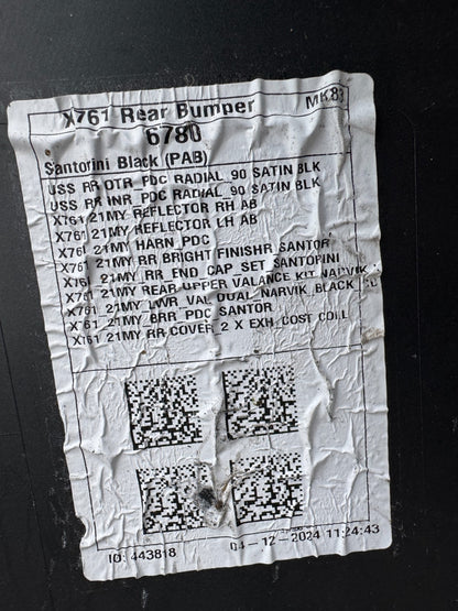 2024 GENUINE JAGUAR F-PACE X761 Scratched REAR PDC BUMPER 2020-ON MK8317D781AAW