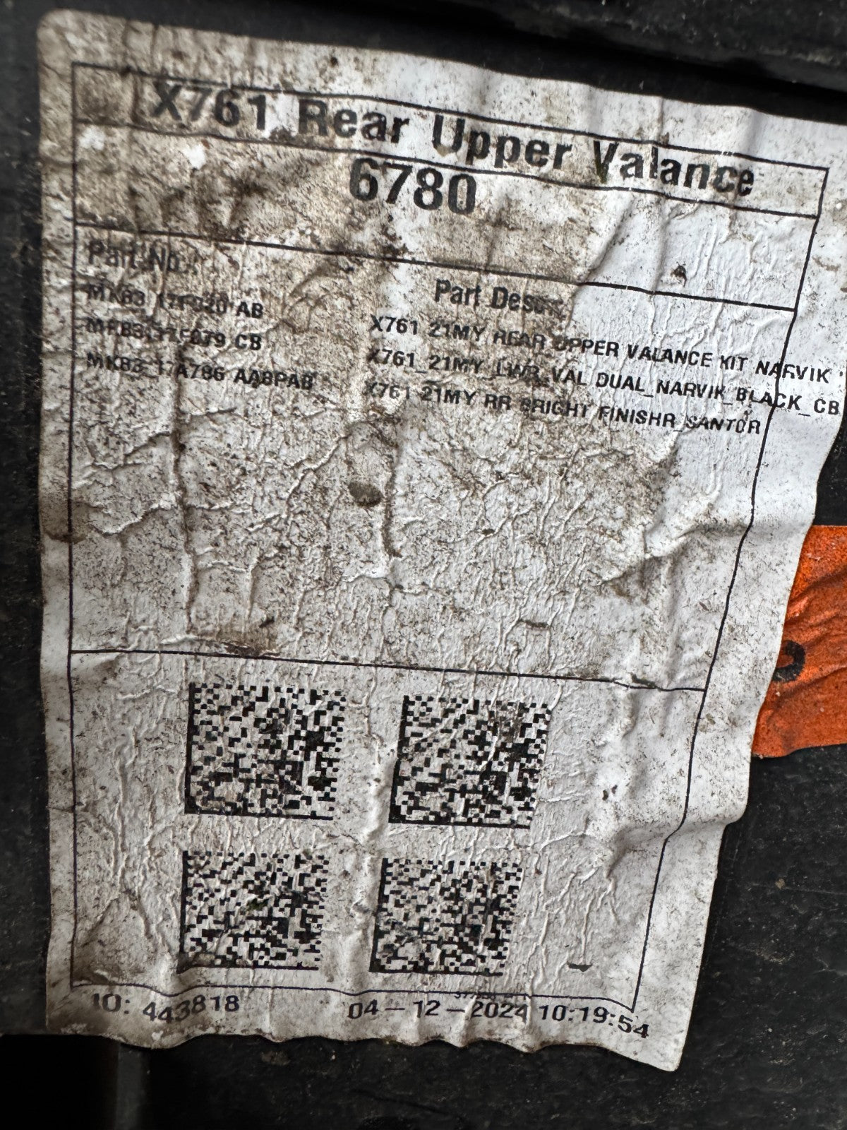 2024 GENUINE JAGUAR F-PACE X761 Scratched REAR PDC BUMPER 2020-ON MK8317D781AAW