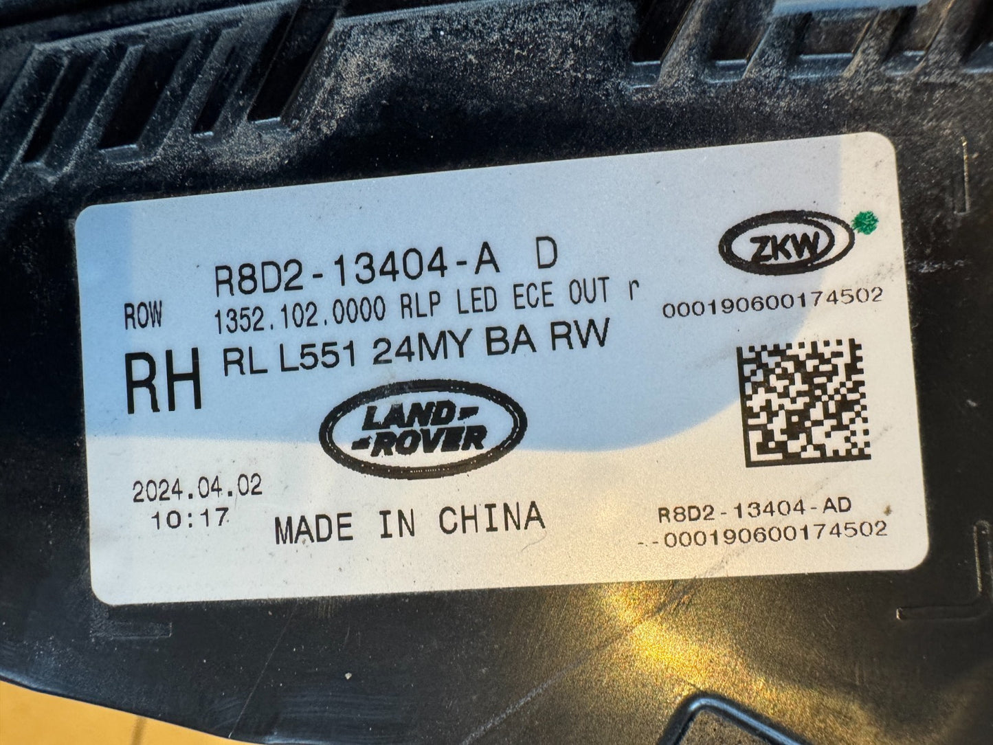 2024 LATEST VERSION Range Rover Evoque L551 RIGHT Rear Tail Light R8D213404AD