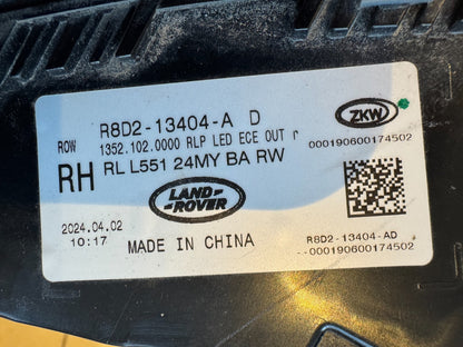 2024 LATEST VERSION Range Rover Evoque L551 RIGHT Rear Tail Light R8D213404AD