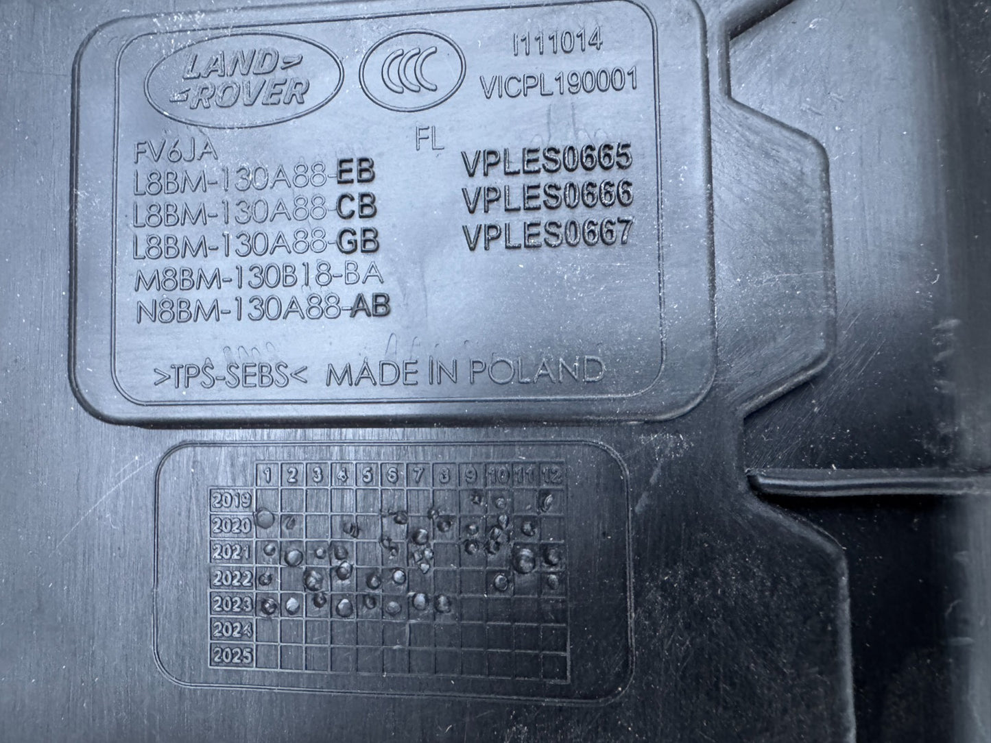 OEM Land Rover Defender L663 Floor Mat Front LEFT UK Rubber L8BM130A88 2019 on