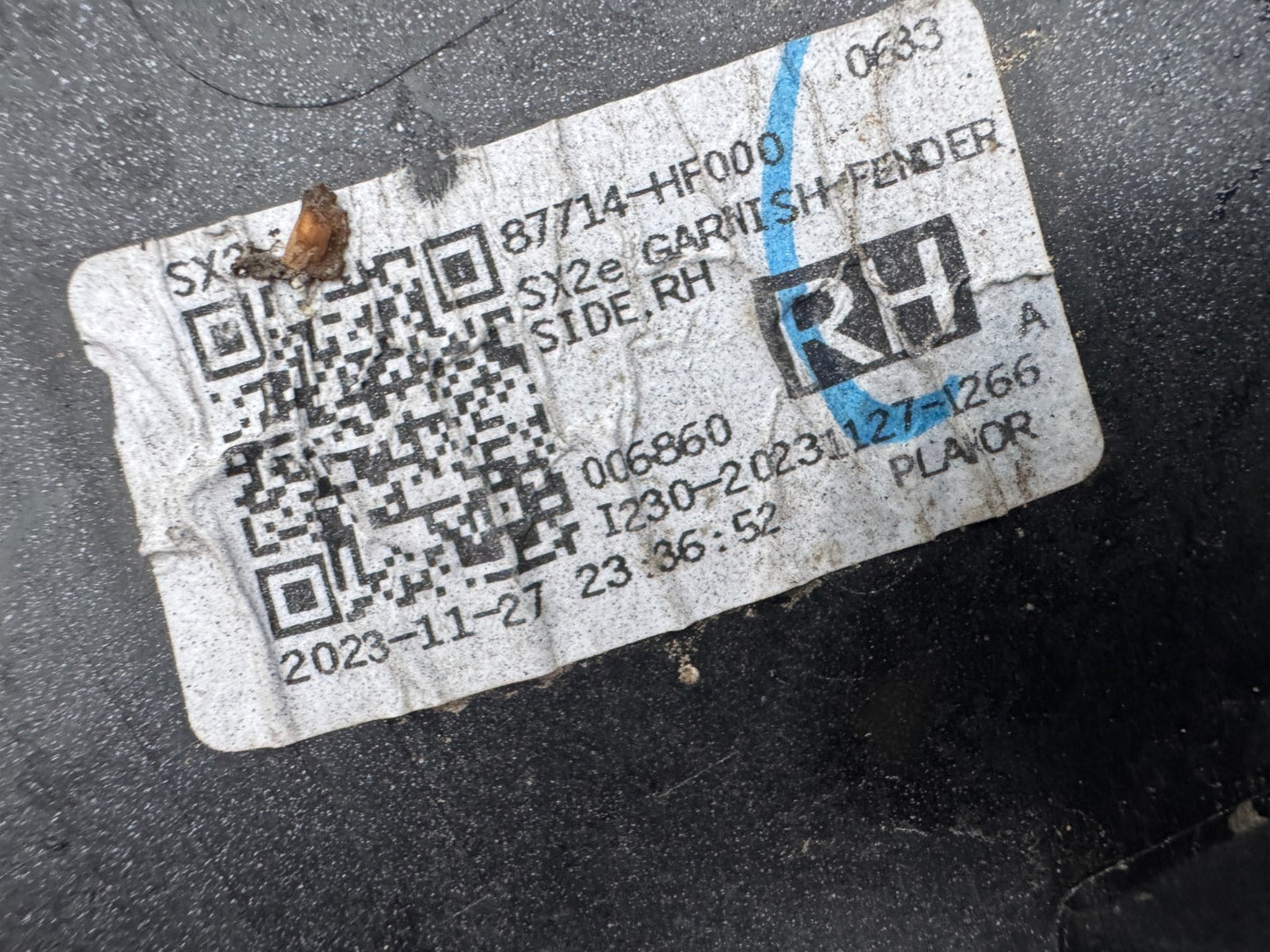 Hyundai Kona II SX2 2023 Front Right wing fender trim molding 87712HF010