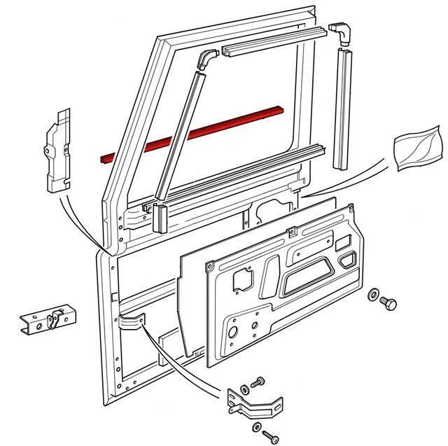Genuine L Rover Defender Front Door Window Rubber Weather Waist Seal ALR5980LR
