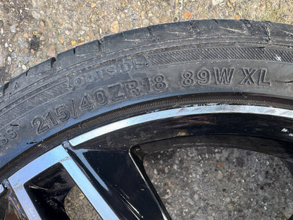 SEAT IBIZA FR MK5 DIAMOND CUT BLACK 18" ALLOY WHEEL RIM 6F0601025E GENUINE X1