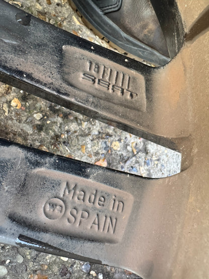 SEAT IBIZA FR MK5 DIAMOND CUT BLACK 18" ALLOY WHEEL RIM 6F0601025E GENUINE X1