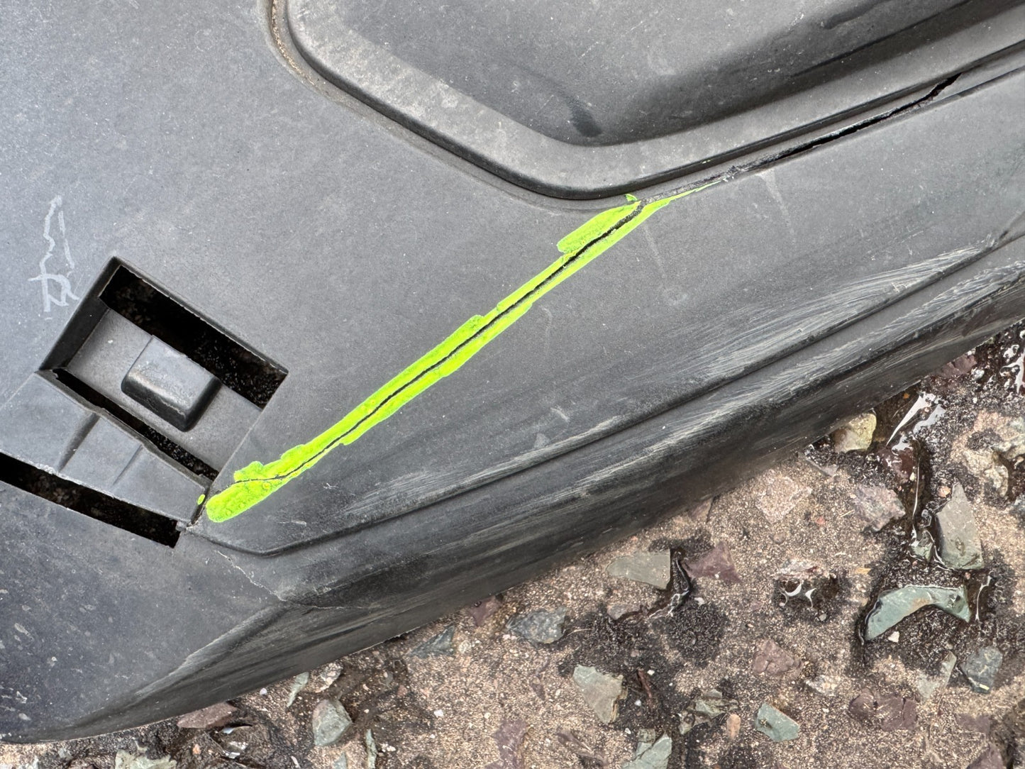 AUDI A3 8Y FRONT BUMPER SPOILER IN BLACK 8Y0807233A 2020 21 22 23 DAMAGED