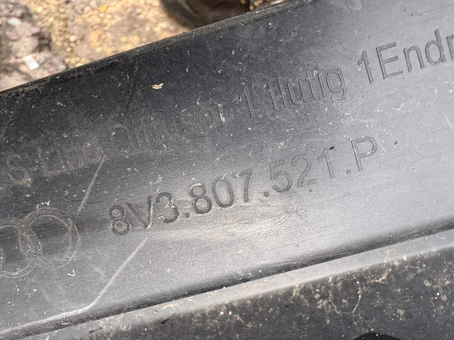 AUDI A3 8V 2016-2020 S LINE FACELIFT REAR BUMPER DIFFUSER HATCHBACK 8V3807521P