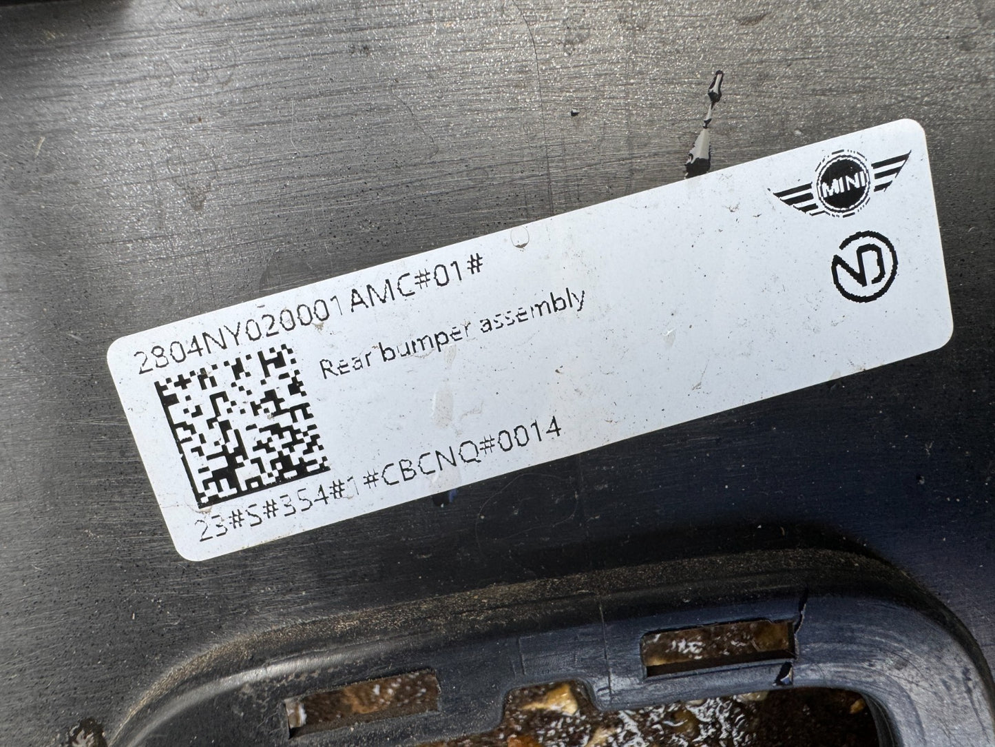 Mini Cooper Rear Bumper Genuine Black F66 2024 - 2025 Scratched NO PDC BRACKETS
