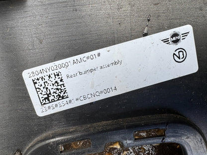 Mini Cooper Rear Bumper Genuine Black F66 2024 - 2025 Scratched NO PDC BRACKETS