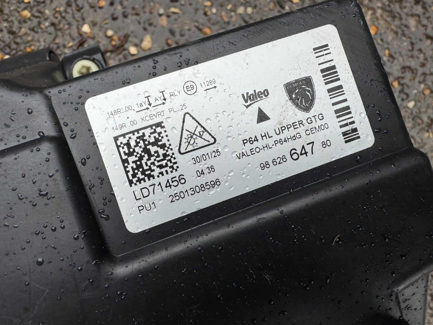 PEUGEOT E-3008 E-5008 PASSENGER SIDE LEFT LED HEADLIGHT 9862664780 2024 2025