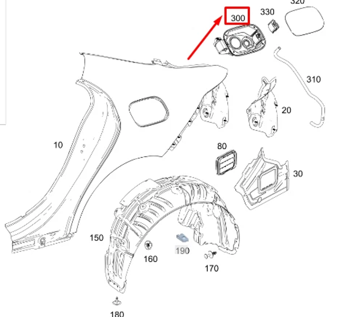MERCEDES-BENZ CLA C118 LH Side Panel Tank Filler Opening A1186302601